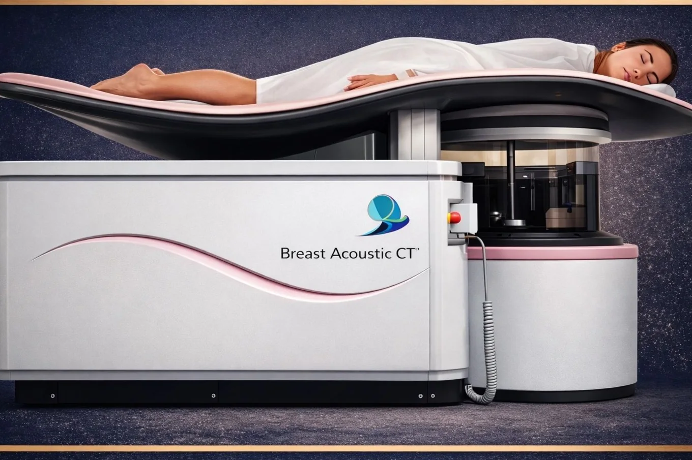 The QT breast imaging scanner, with a patient lying comfortably face down